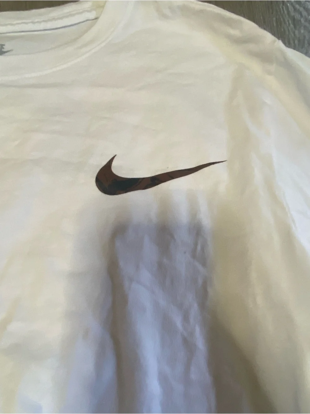 Nike White Long-Sleeve Crewneck Shirt With Back Graphic